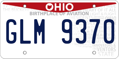 OH license plate GLM9370