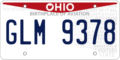 OH license plate GLM9378