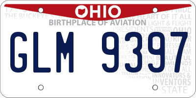 OH license plate GLM9397