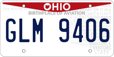 OH license plate GLM9406