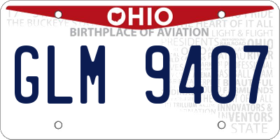 OH license plate GLM9407