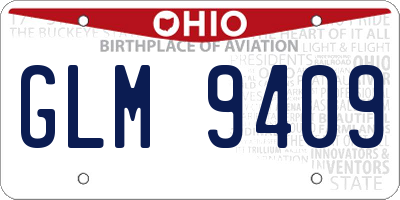 OH license plate GLM9409