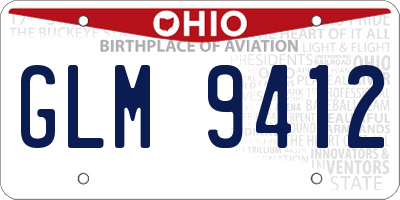 OH license plate GLM9412