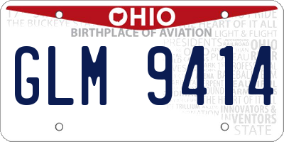 OH license plate GLM9414