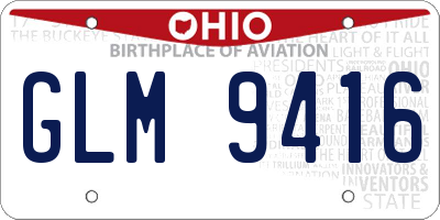 OH license plate GLM9416