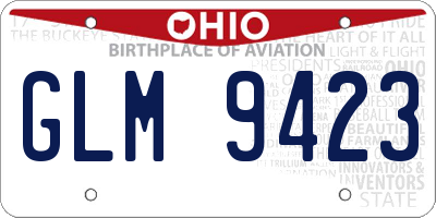 OH license plate GLM9423