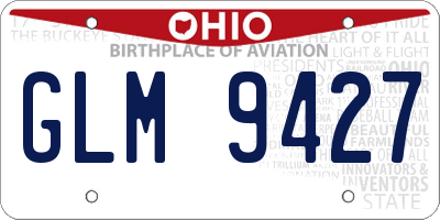 OH license plate GLM9427