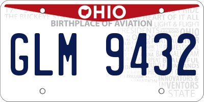 OH license plate GLM9432