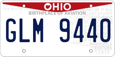 OH license plate GLM9440