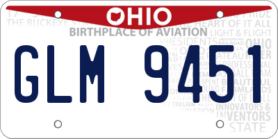 OH license plate GLM9451