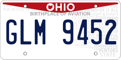 OH license plate GLM9452