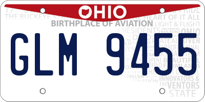 OH license plate GLM9455