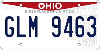 OH license plate GLM9463