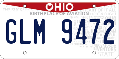 OH license plate GLM9472