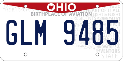 OH license plate GLM9485