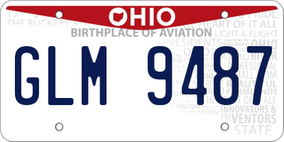 OH license plate GLM9487