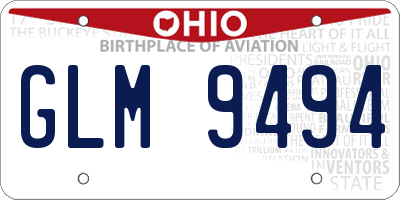 OH license plate GLM9494