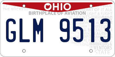 OH license plate GLM9513