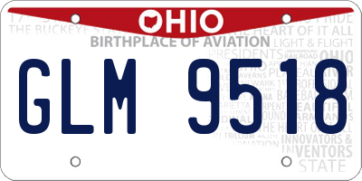 OH license plate GLM9518