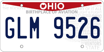 OH license plate GLM9526