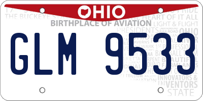OH license plate GLM9533