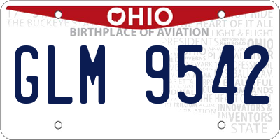 OH license plate GLM9542