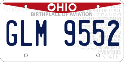 OH license plate GLM9552
