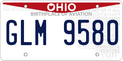 OH license plate GLM9580