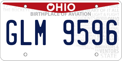 OH license plate GLM9596