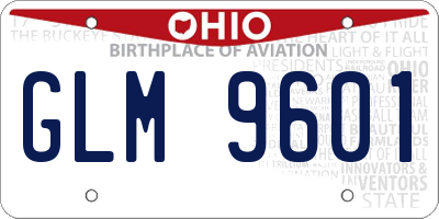 OH license plate GLM9601