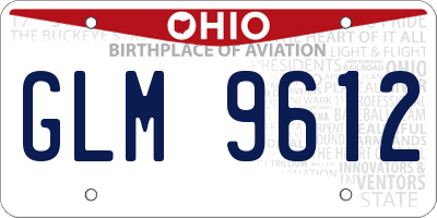 OH license plate GLM9612