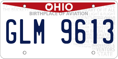 OH license plate GLM9613