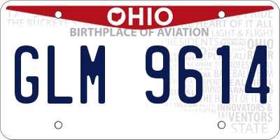 OH license plate GLM9614