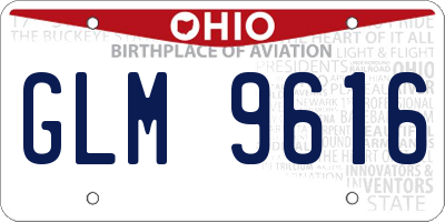OH license plate GLM9616