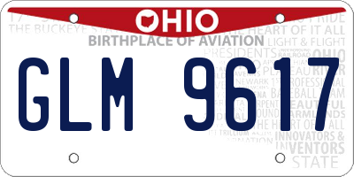 OH license plate GLM9617