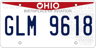 OH license plate GLM9618