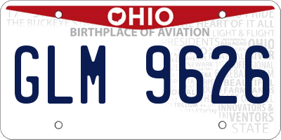 OH license plate GLM9626