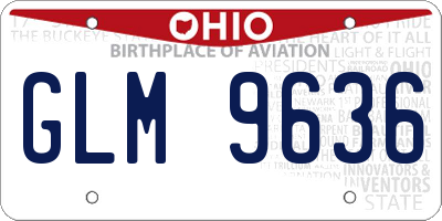 OH license plate GLM9636