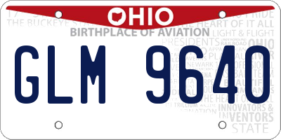 OH license plate GLM9640