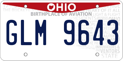 OH license plate GLM9643