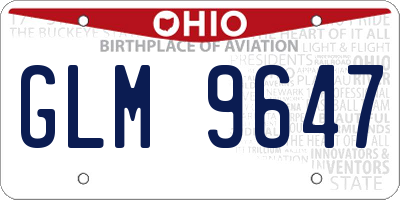 OH license plate GLM9647