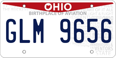OH license plate GLM9656