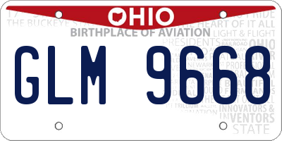 OH license plate GLM9668