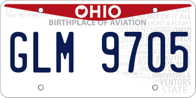 OH license plate GLM9705