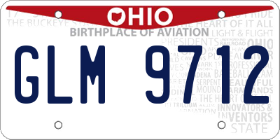 OH license plate GLM9712