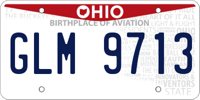 OH license plate GLM9713