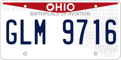 OH license plate GLM9716