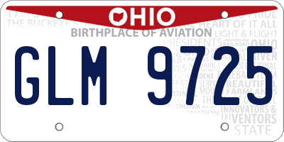 OH license plate GLM9725