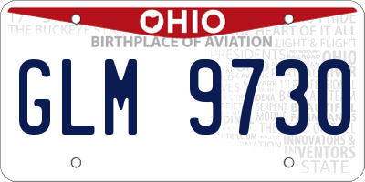 OH license plate GLM9730