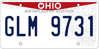 OH license plate GLM9731